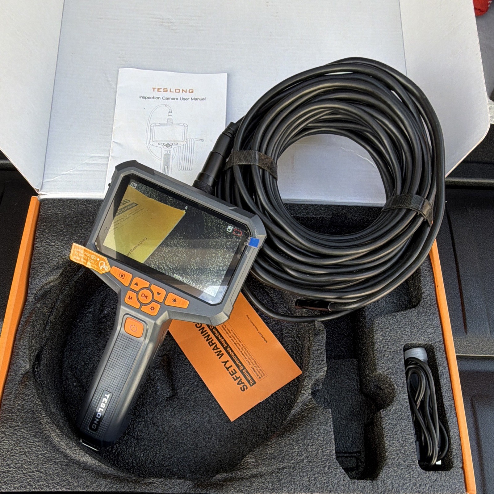 Teslong NTS430 Dual Lens 1080P HD Inspection Camera 4.3in IPS LCD Semi-Rigid
