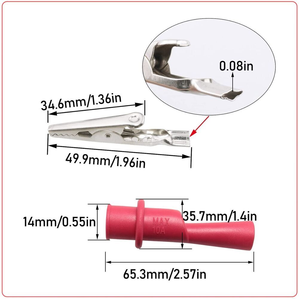 FOR Fluke Meter Electrical Alligator Clip Probes 1000V 20A Multimeter Test Leads