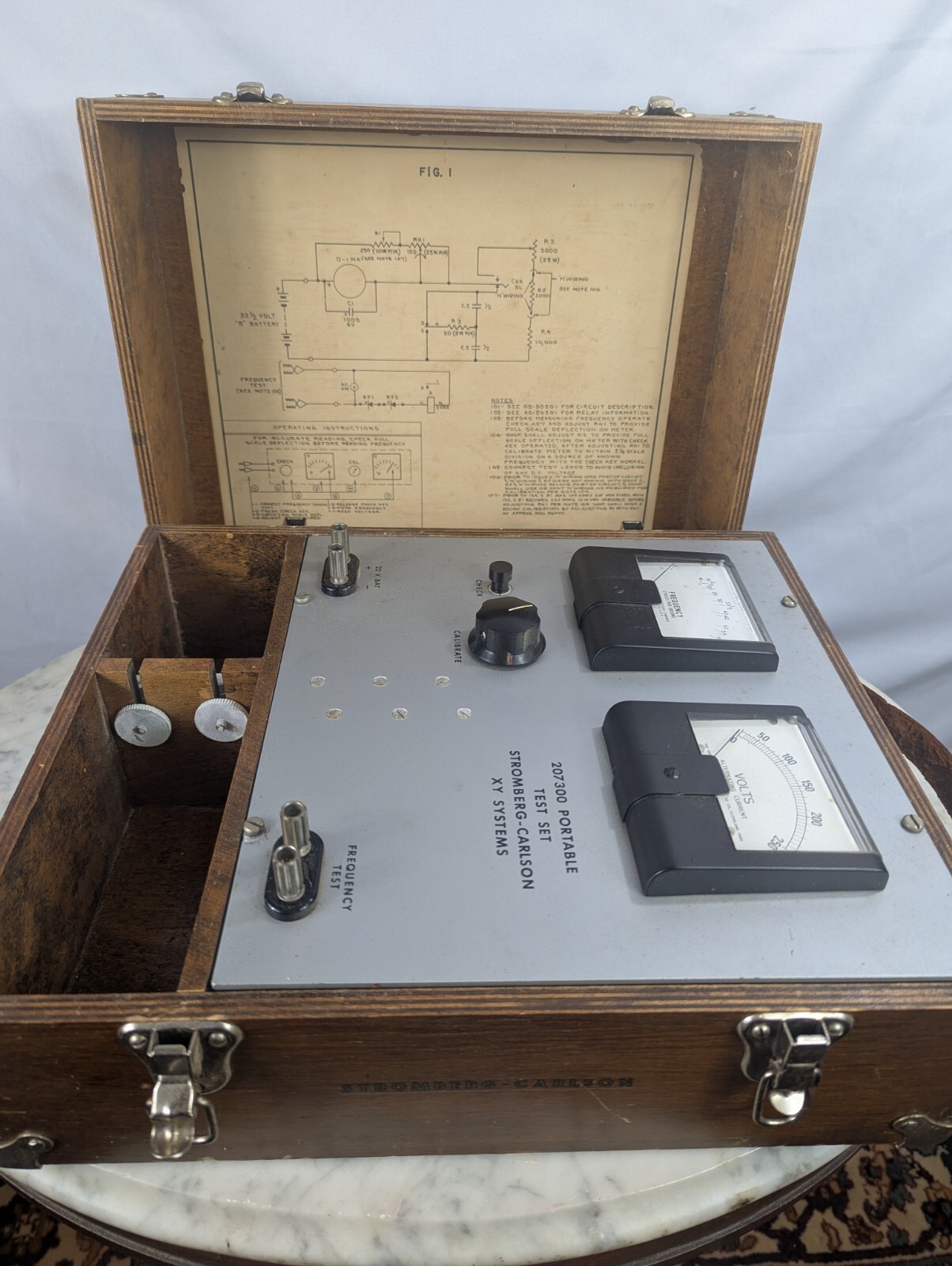 Vintage 1956 Stromberg Carlson Portable Test Set 207300 Frequency Volt Meter
