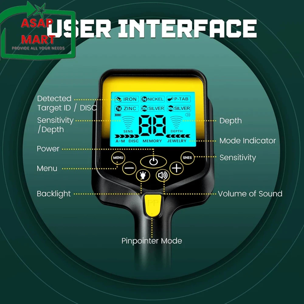 Metal Detector for Adults Waterproof – 2000Mah Chargeable Professional Cordless