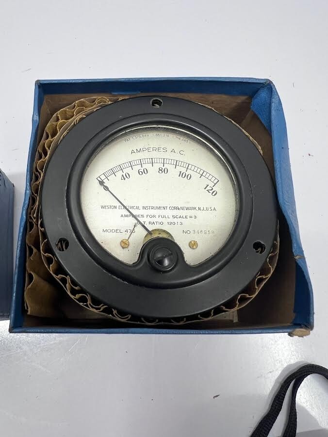 Weston 0-120 A.C. amps Panel Meter Vintage model 476 N.O.S.