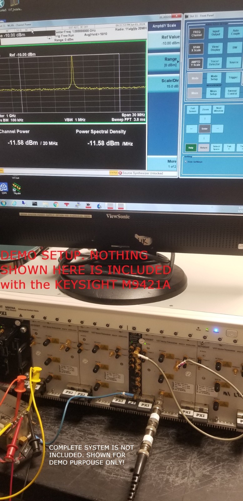 Keysight PXIe 6GHz Analyzer M9421A opt 506/B1X/HDX/MMO/MTS/PS1 VXA WLAN VSA