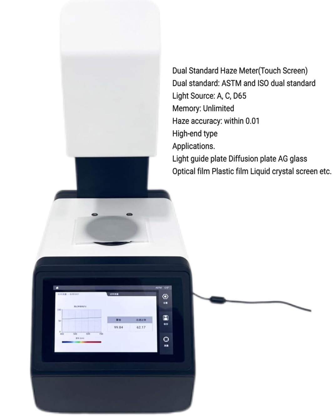 Digital Color Haze Meter Light Transmittance Haze Meter for Film Plastic Glass