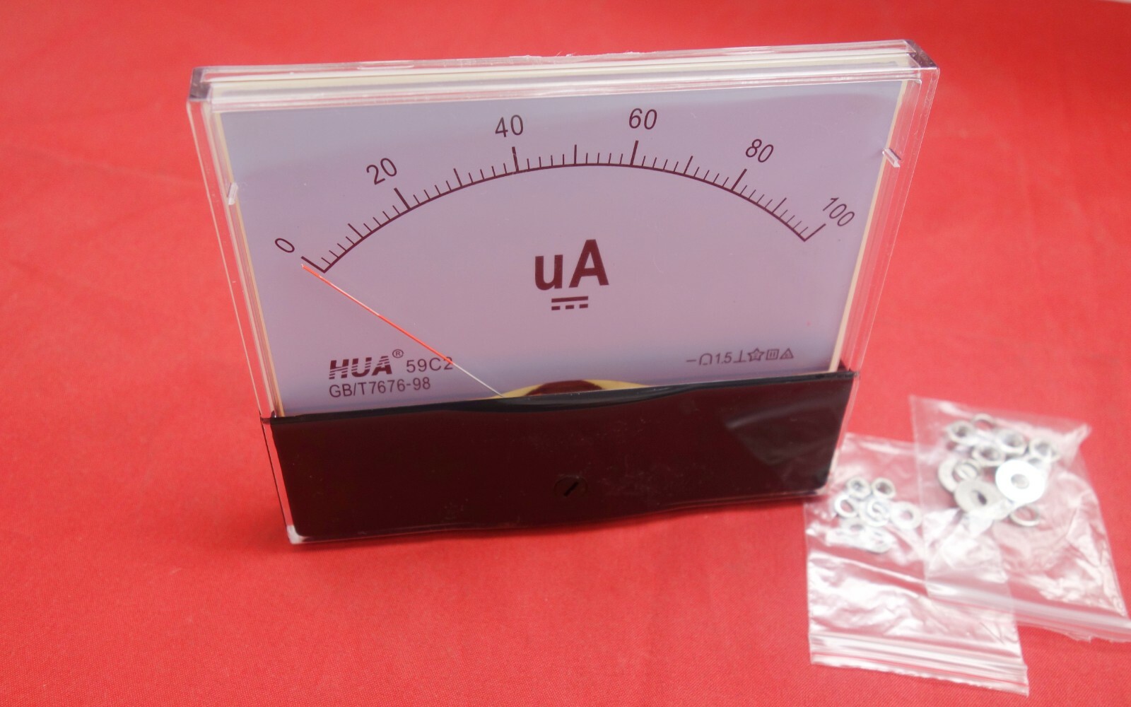 1PC DC 0-100uA Analog Ammeter Panel AMP Current Meter 100x120mm 59C2