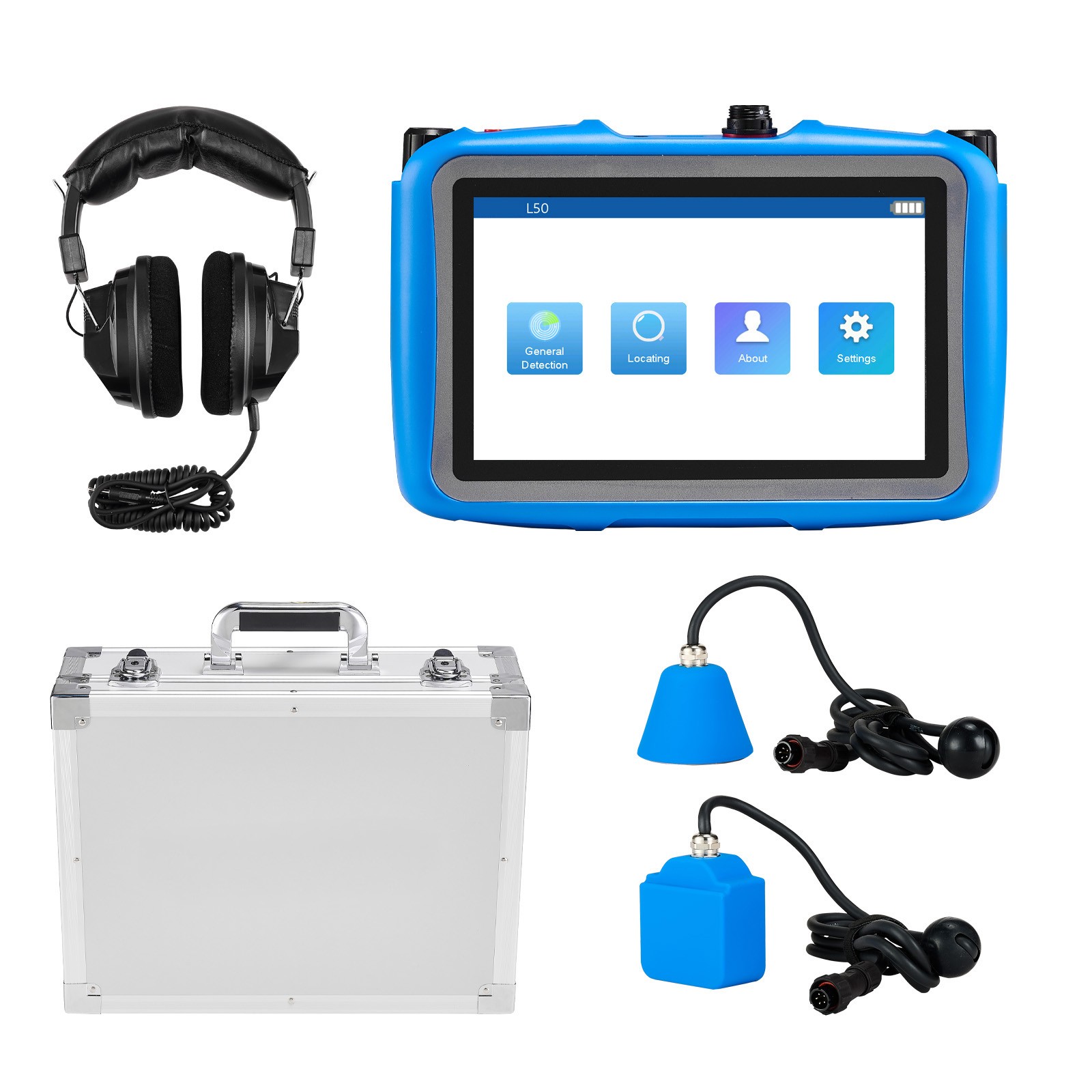 Uimoso Pipe Water Leak Detector 1Hz-10000Hz Range and 7″ Touchscreen, 2 Sensors
