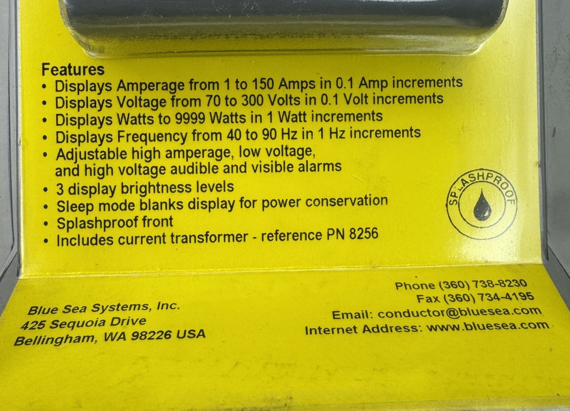 Blue Sea 8247 AC Digital Multimeter w/ Alarm Spin On Surface Flush Mount Marine
