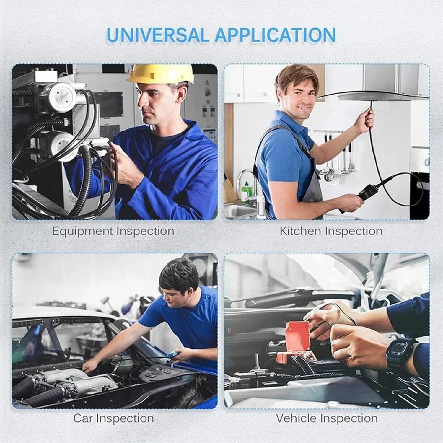 Endoscope Camera with 8LED Light,6.5FT 8MM Thick Semi-Rigid Snake Cameras, IP67