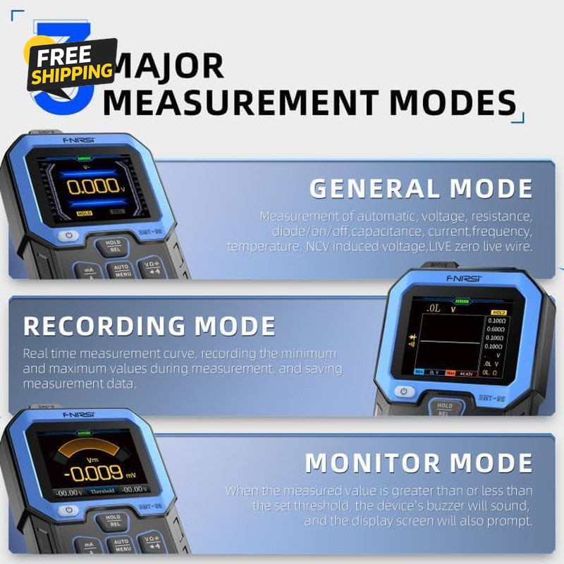 DMT-99 Digital Multimeter 9999 Counts TRMS Auto Ranging NCV Rechargeable Meter
