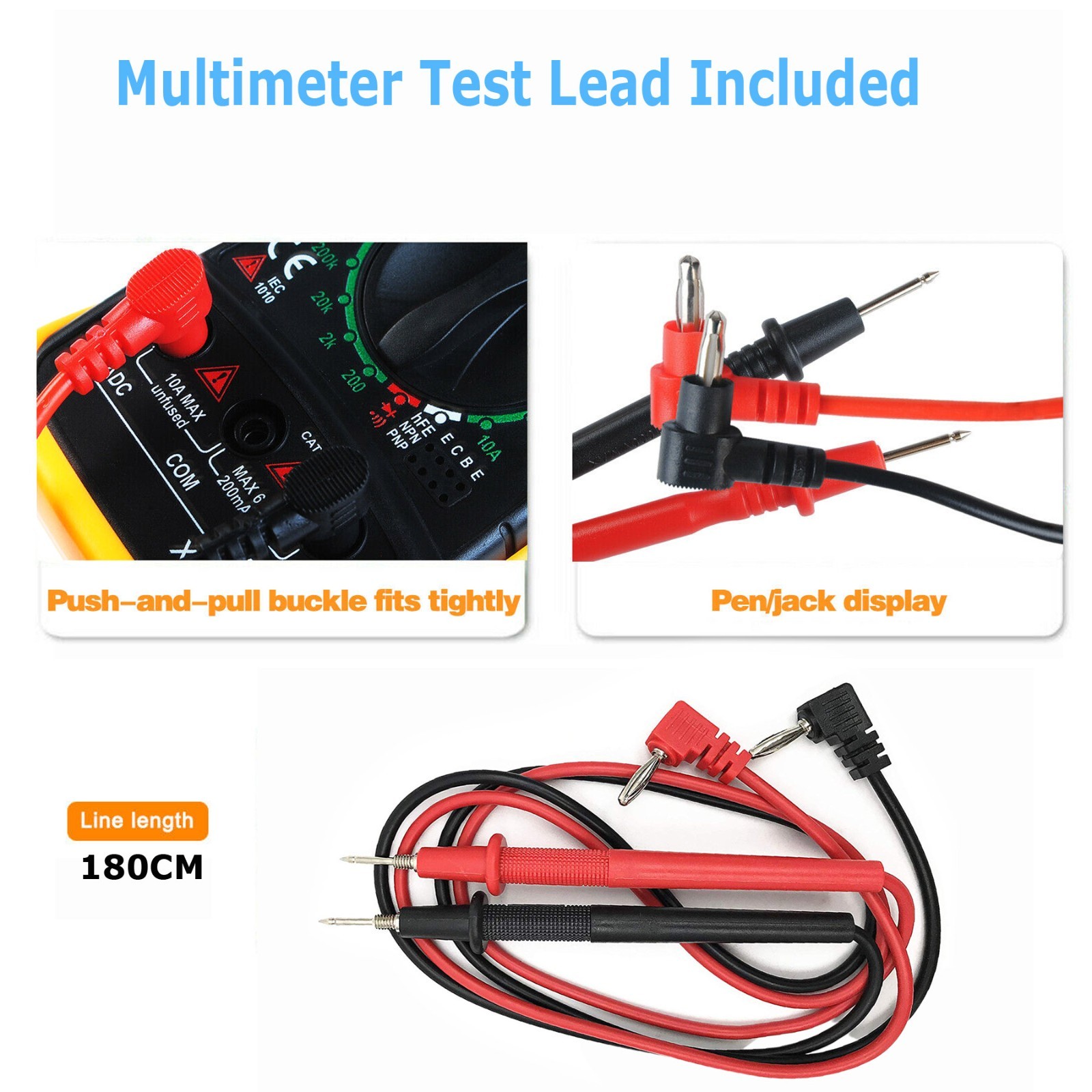 Digital Multimeter LCD Voltmeter Ammeter Ohmmeter Volt AC DC Tester Lead Meters