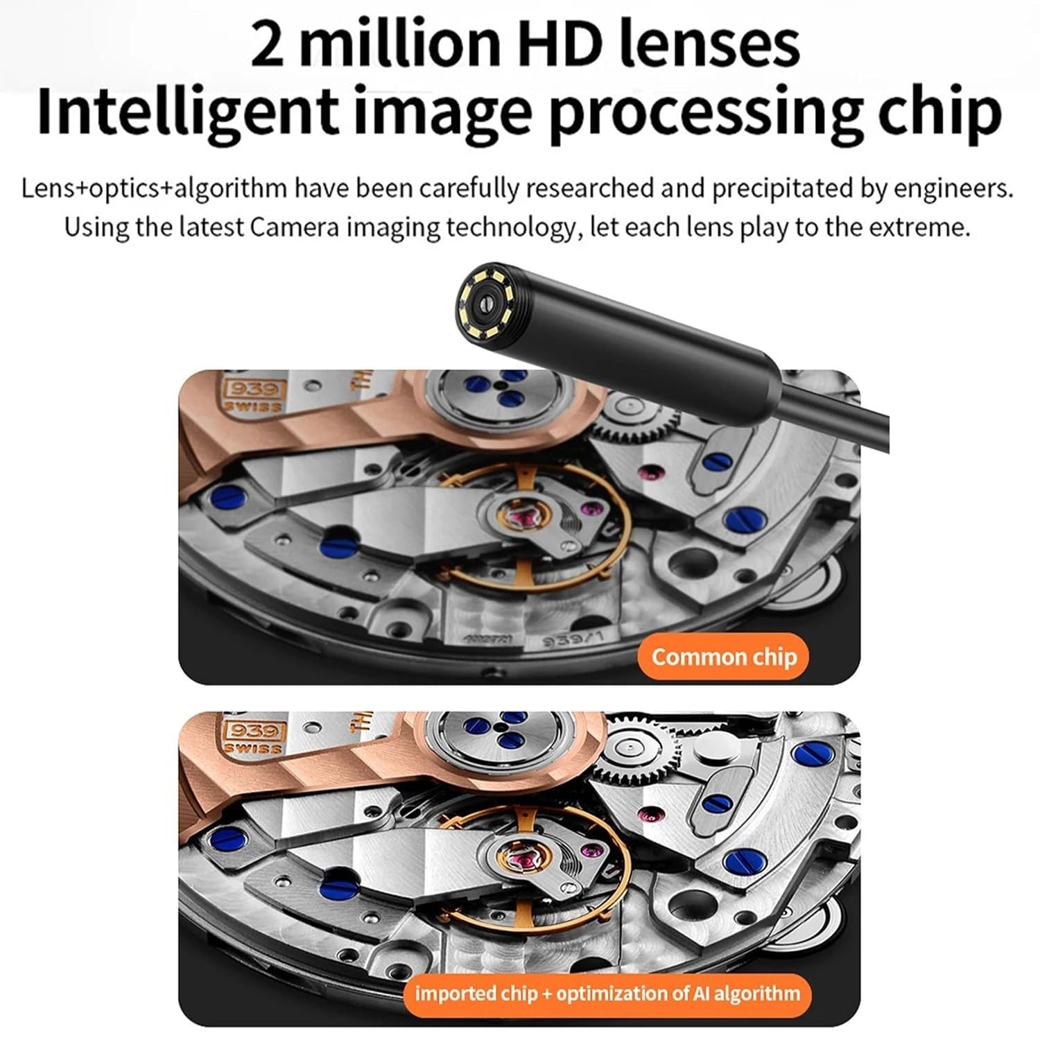 Endoscope Camera with 8LED Light,6.5FT 8MM Thick Semi-Rigid Snake Cameras, IP67