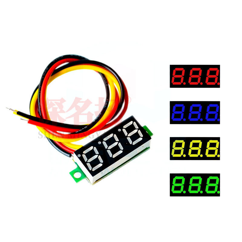Mini Size LED Panel Voltage Meter 3-Digital LCD Display Adjustment Voltmeter