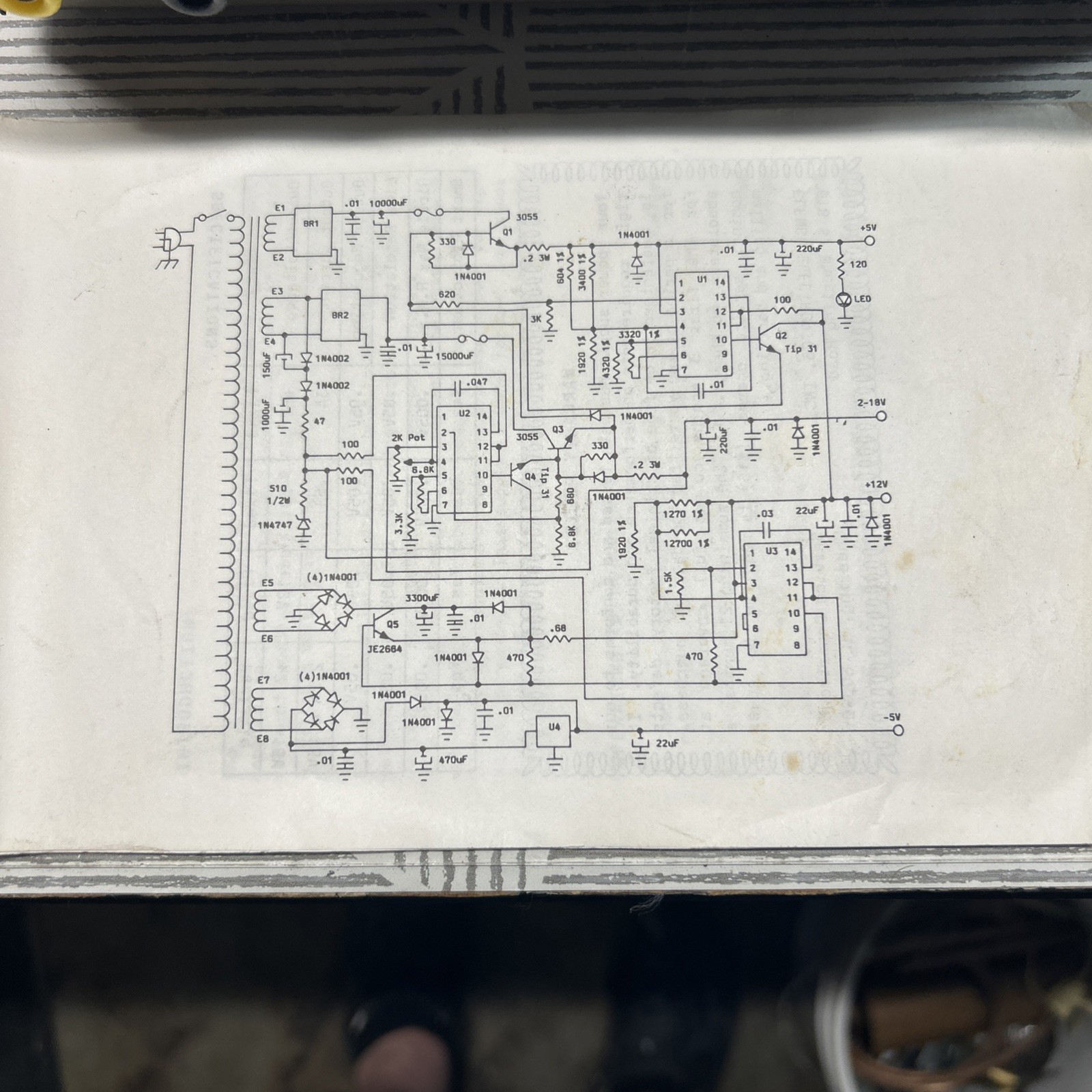 ELENCO Precision Model XP-580 Regulated Quad Power Supply 2-20V Variable