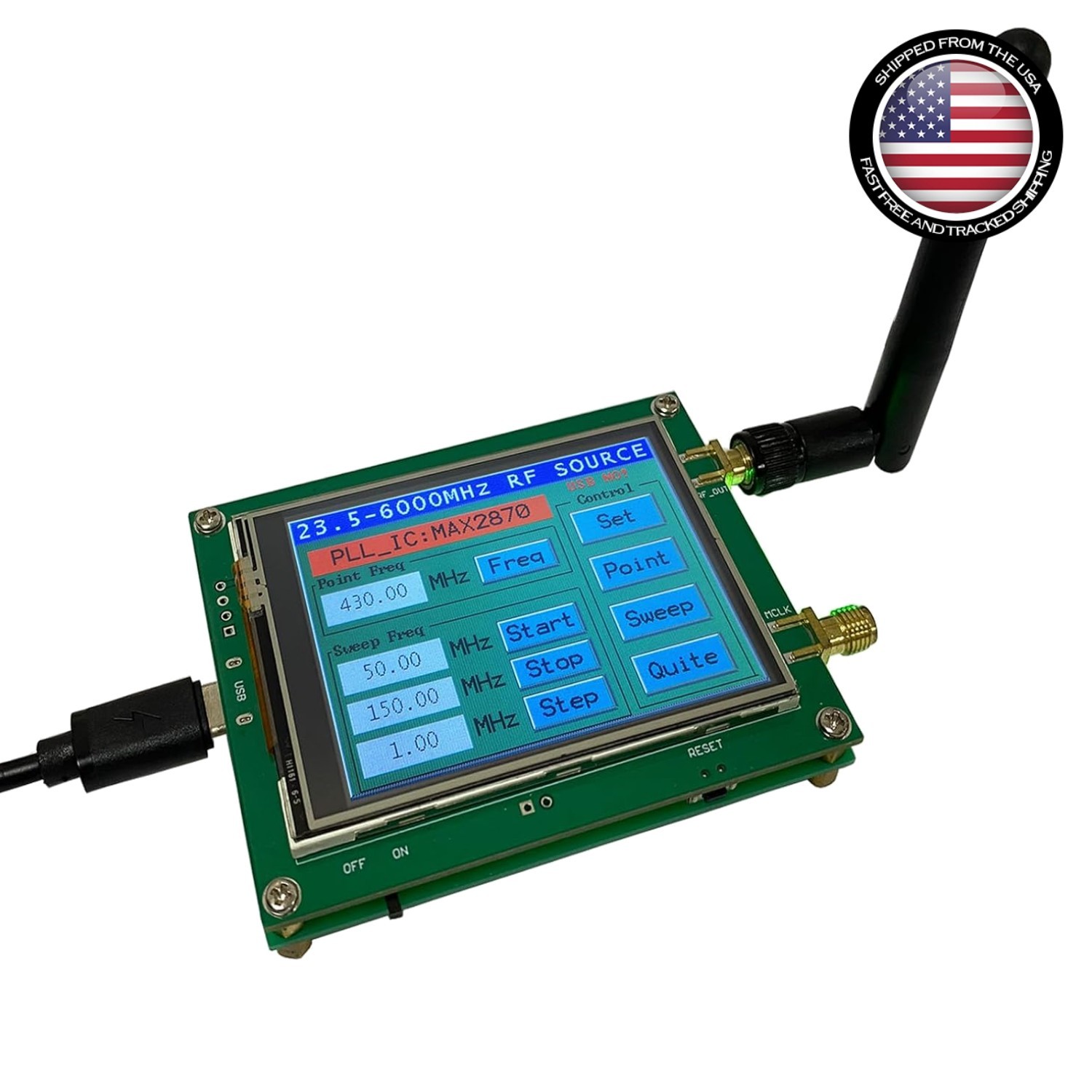 RF Signal Generator 23Mhz-6Ghz Touchscreen Mode Frequency Sweep SMA Female