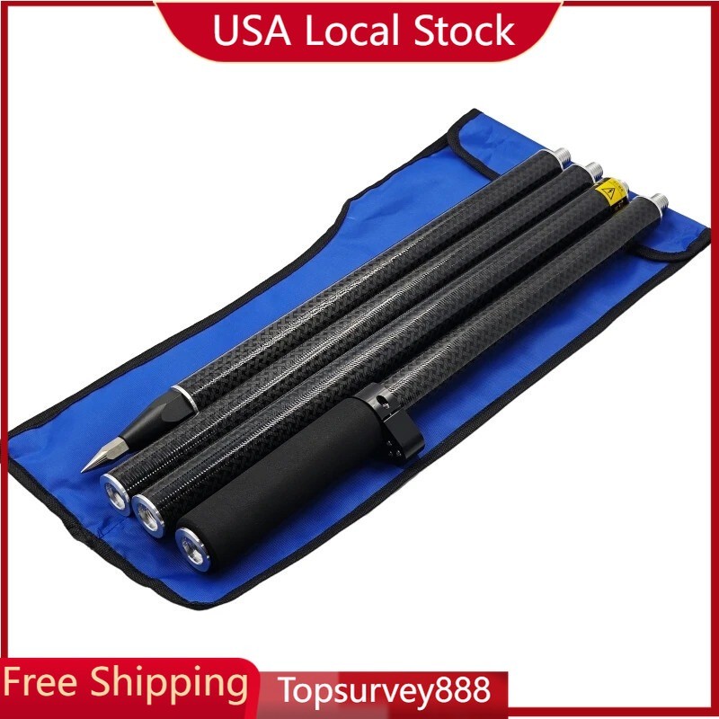 NEW GPS RTK POLE 1.8M Carbon Fibre Survey Poles GPS SURVEYING WITH BLUE BAGS