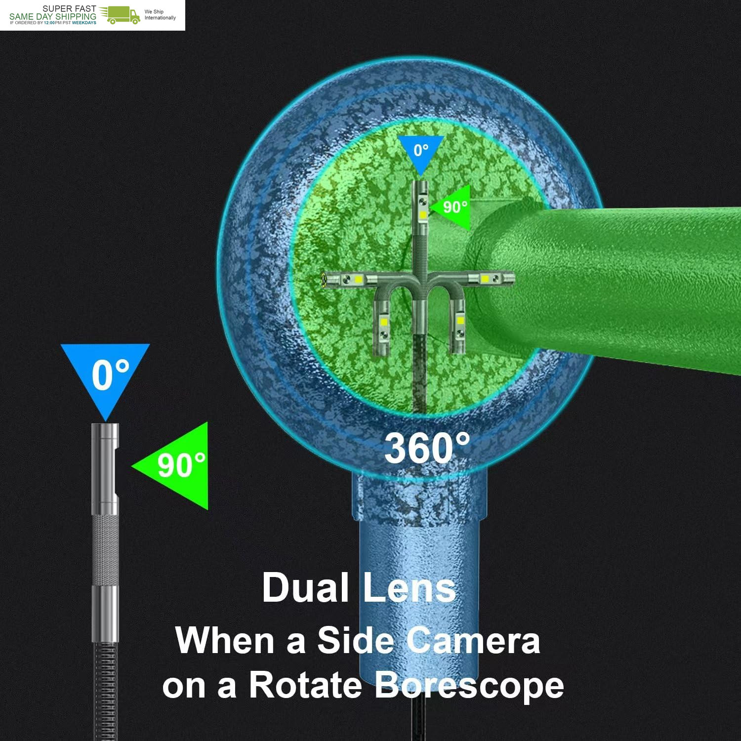 1080P Inspection Camera with Light for Automotive Home Mechanics-5Ft