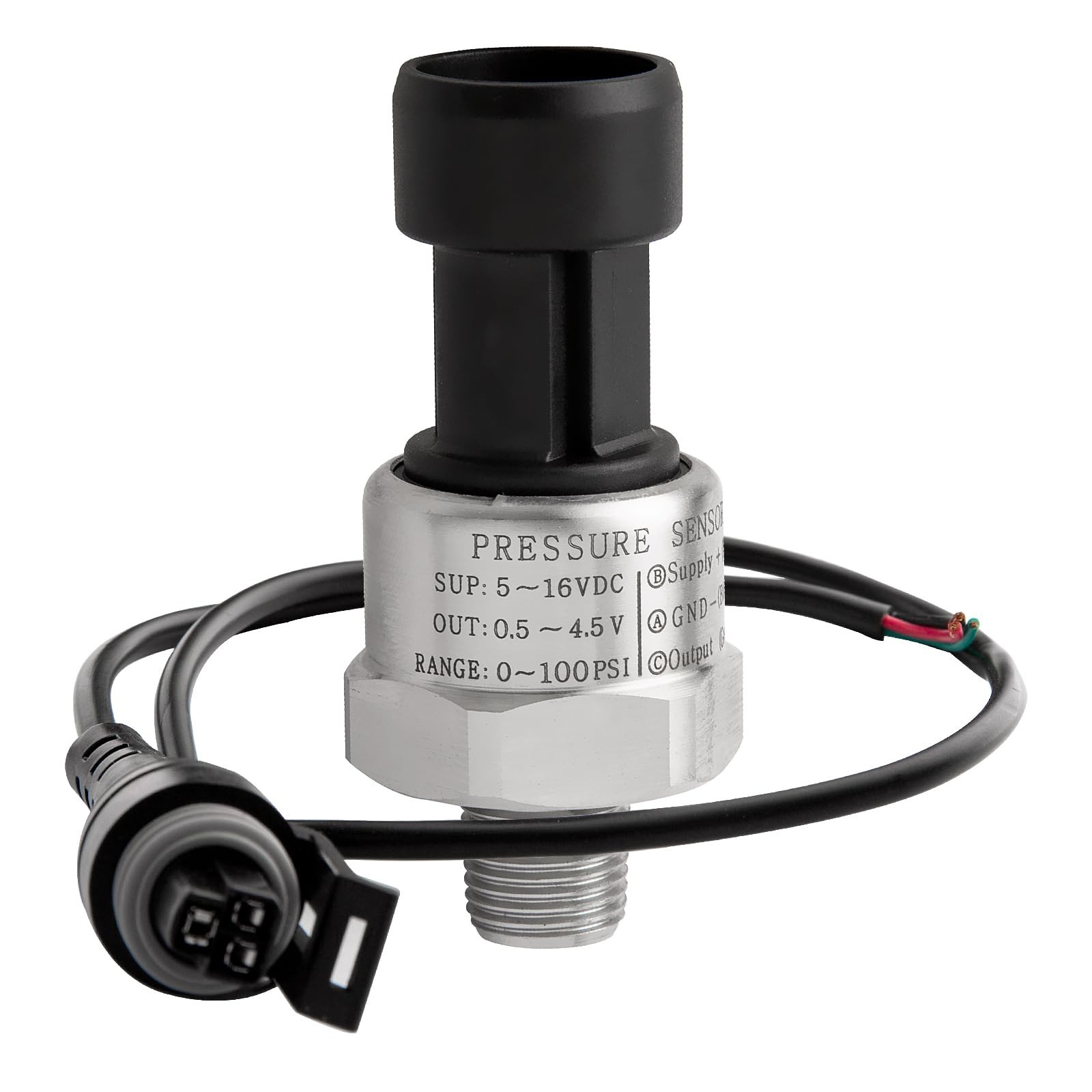 100 Psi Oil Fuel Pressure Sensor Transducer Sender 1/8″ -27 NPT Thread with H…