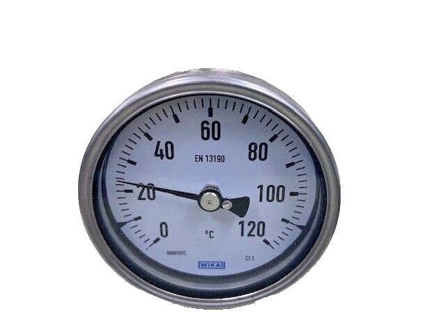 WIKA Model S5550 Bimetal Thermometer Back Mounted Adjustable Dial 120°C