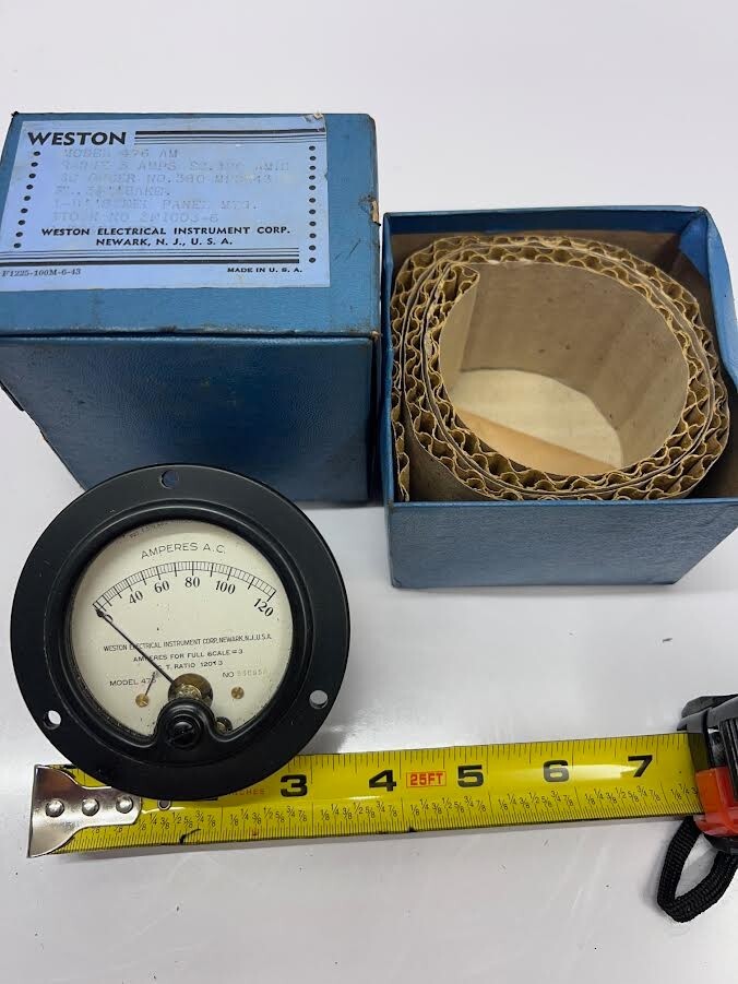 Weston 0-120 A.C. amps Panel Meter Vintage model 476 N.O.S.