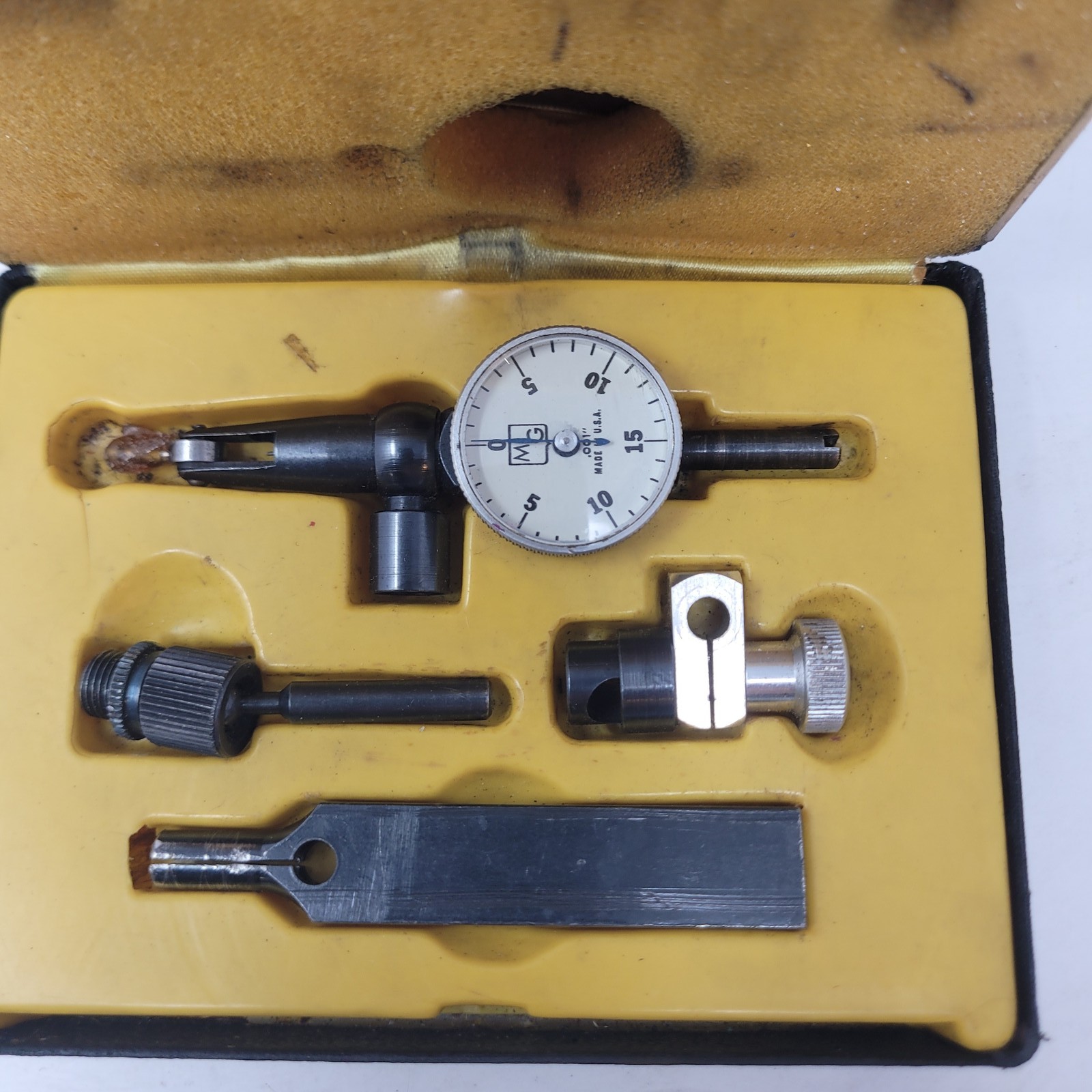 Vintage M & G Dial Test Indicator Gauge Set w/ Case Precision Measurement Tool