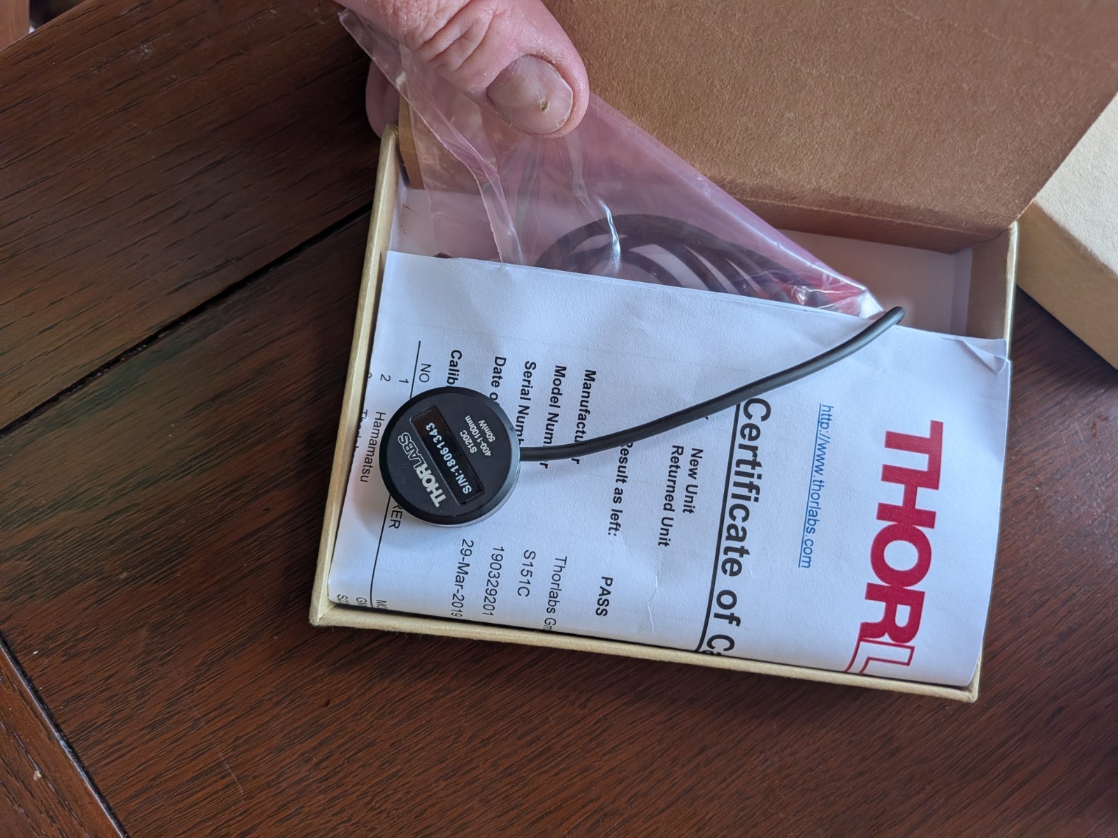 New Thorlabs S120C Silicon Detector 400-1100nm Max Power 50mW