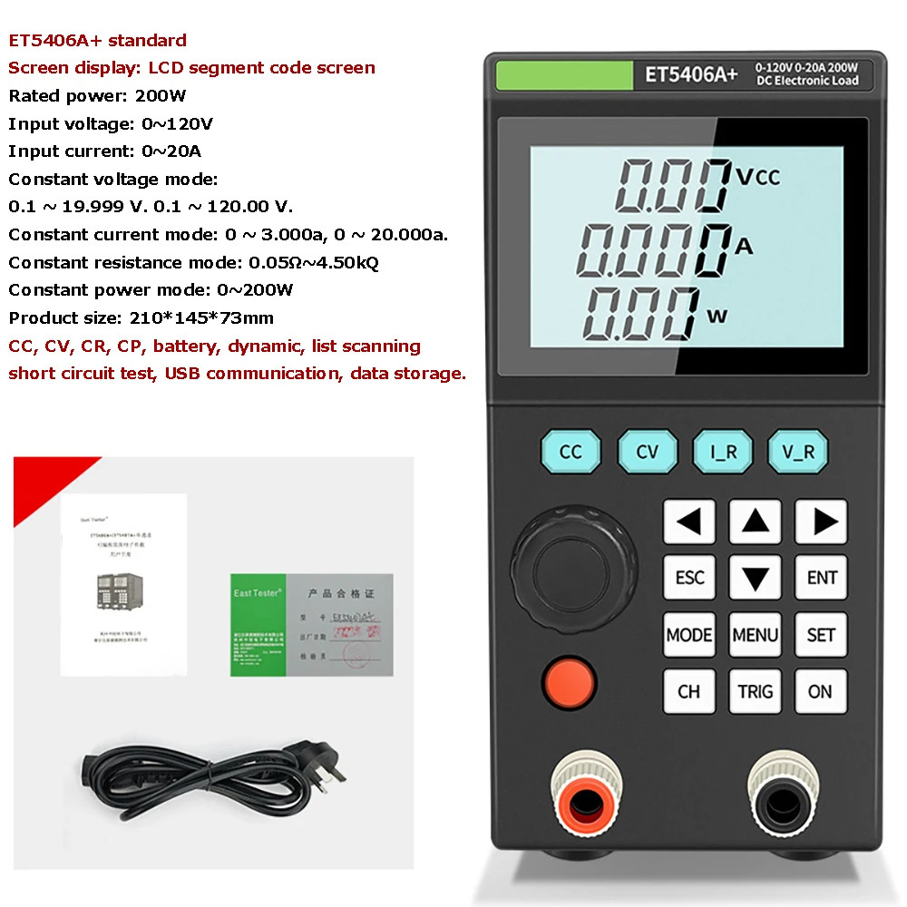 20A 30A Battery Capacity Discharge Aging Test Programmable DC Electronic Load