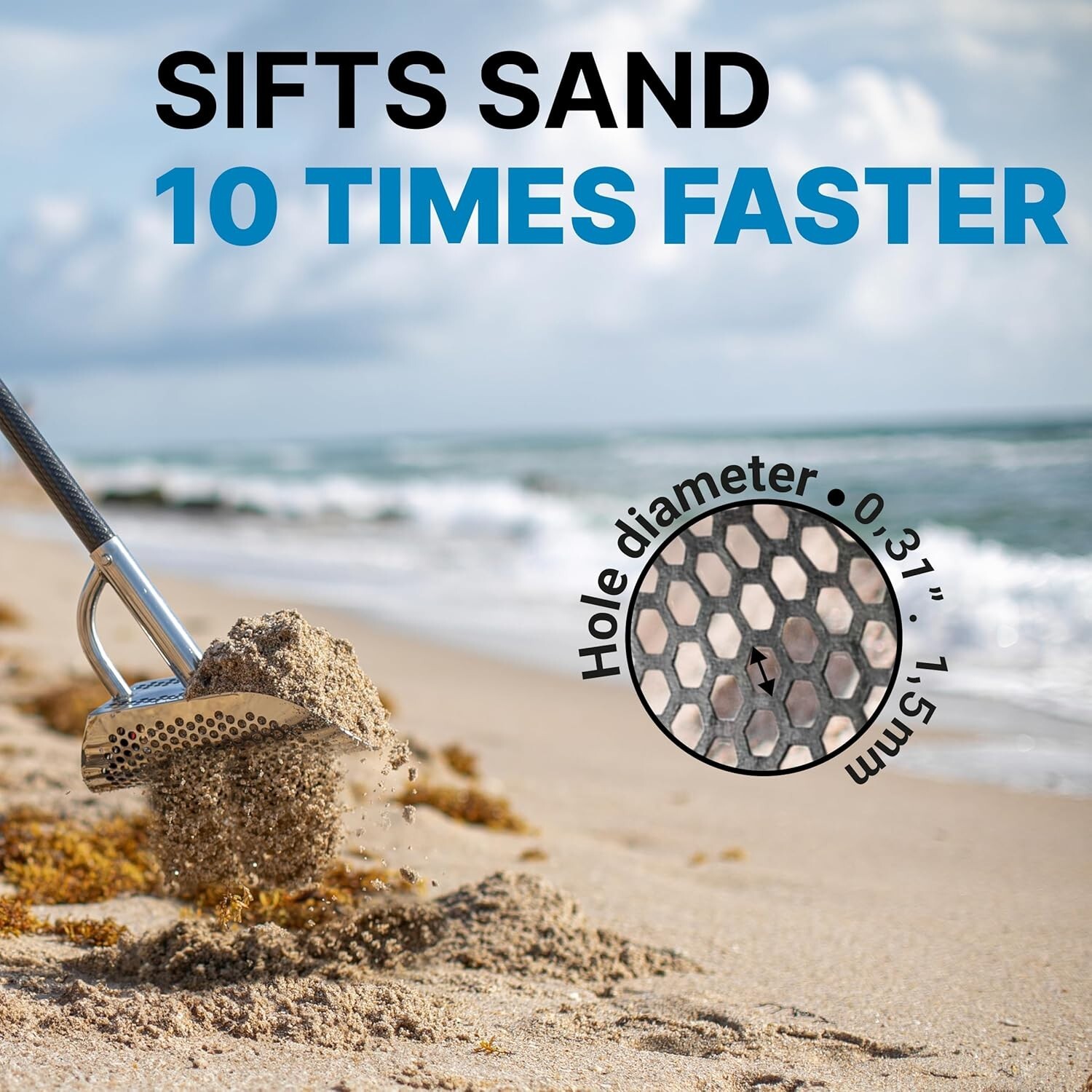 CKG Sand Scoop Metal Detecting Detector Shovel Long Carbon Fiber Handle Pole