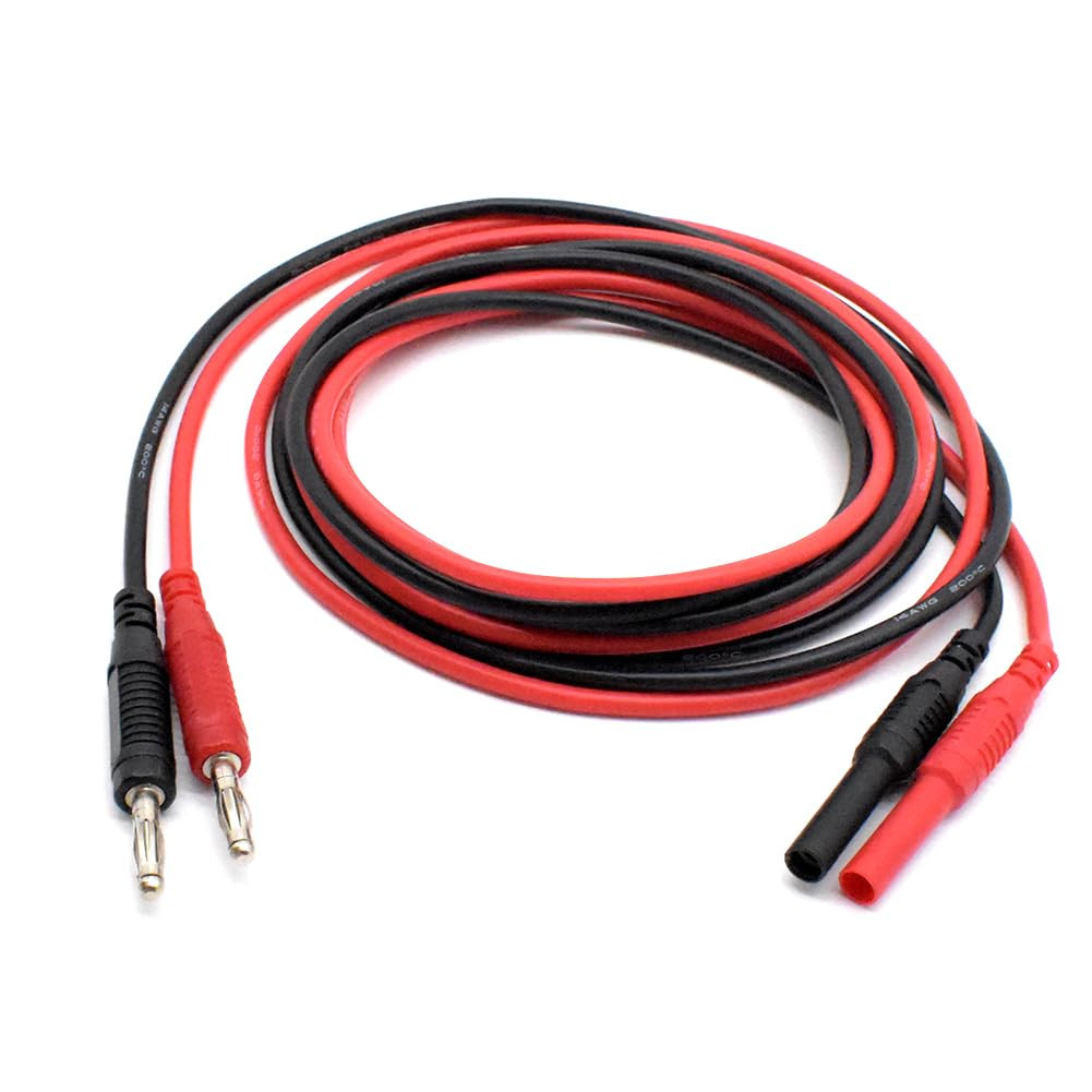 2Pcs Multimeter Test Lead Extension Male to Female Connector 4Mm Banana Plug to