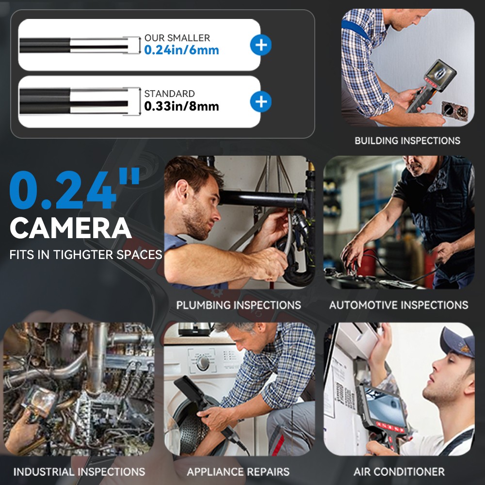 DEALS 2026 2-Way 360° Inspection Camera Articulating Borescope Phones Semi Rigid
