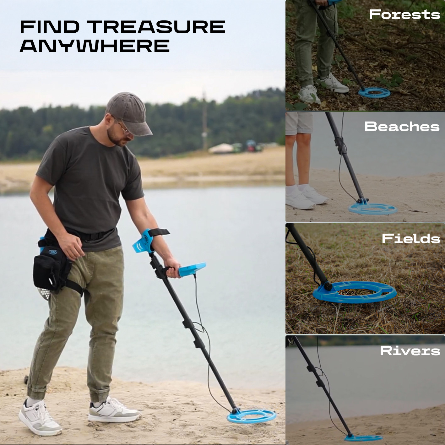 CKG Metal Detector for Adults Starter Kit Treasure Hunting 10 Waterproof Coil