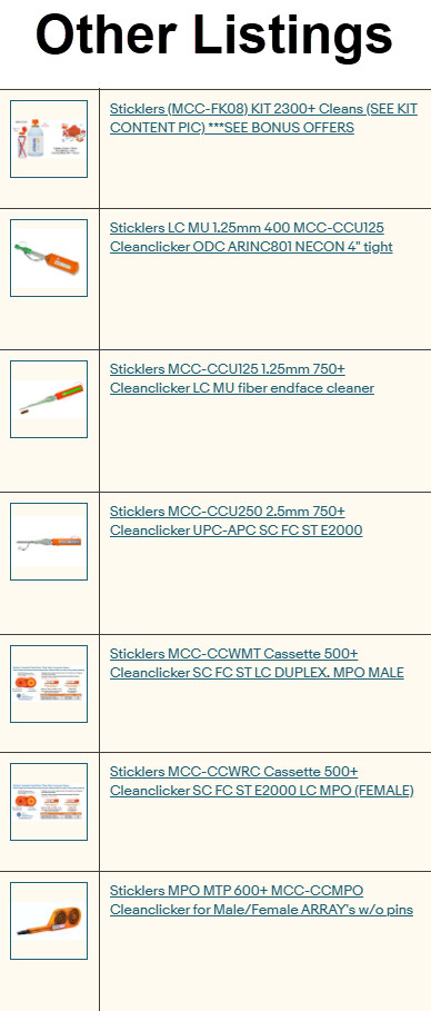 Sticklers MPO MTP 600+ MCC-CCMPO Cleanclicker for Male/Female ARRAY’s w/o pins