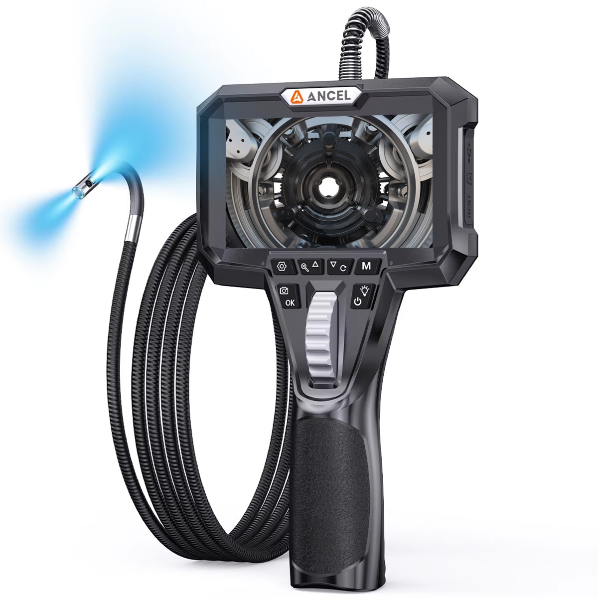ANCEL AN302 4.3 Inch Industrial Endoscope Camera 2-Way Articulating Borescope