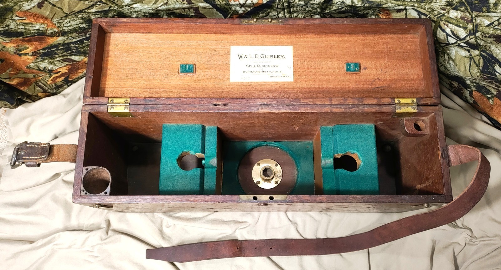 Early 1900’s W&LE Gurley 21” Brass Surveyor Wye Level Transit with Wooden Case