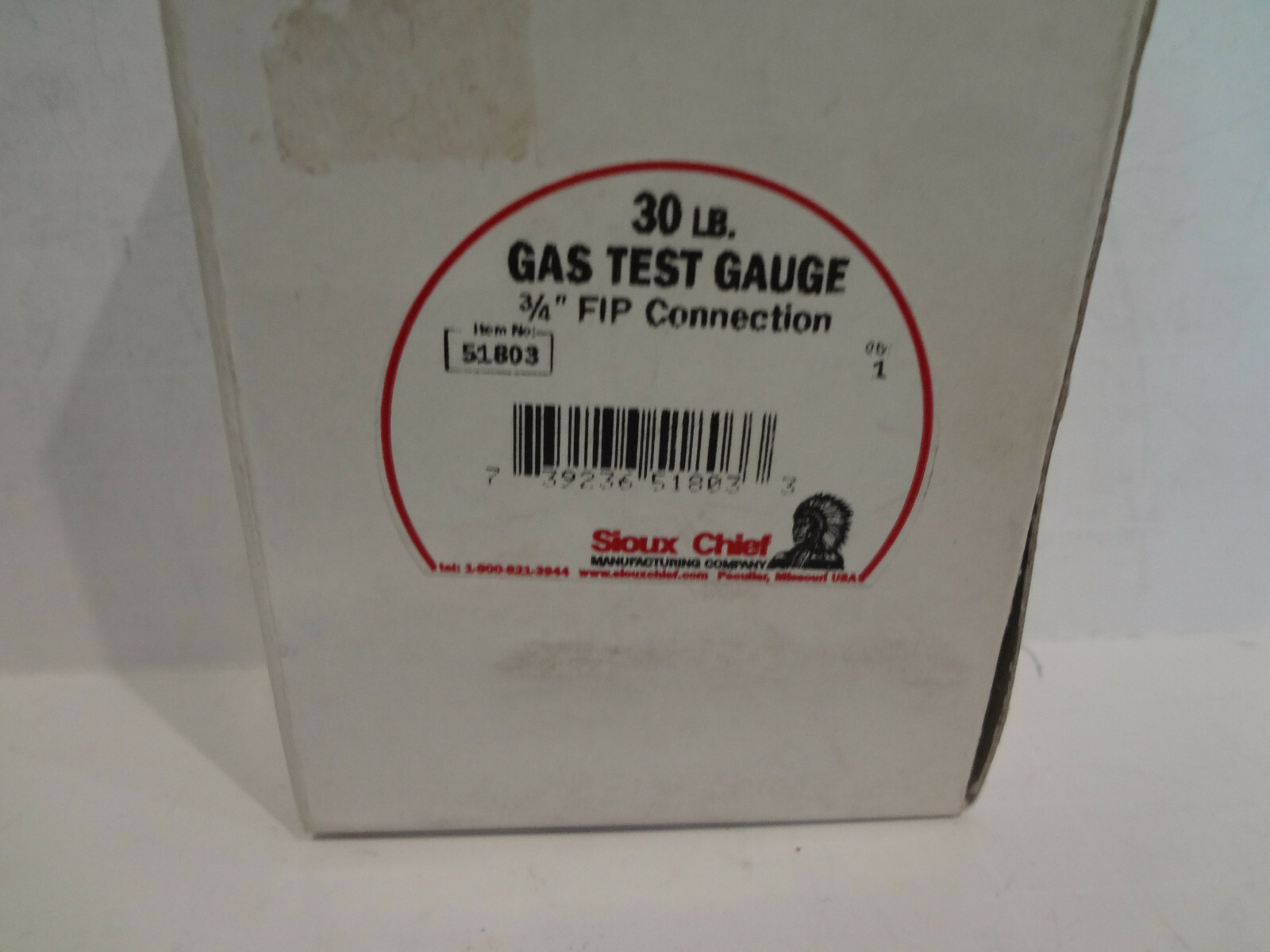 Sioux Chief 30 LB. Gas Test Gauge 3/4″ FIP 2″ dial 51803