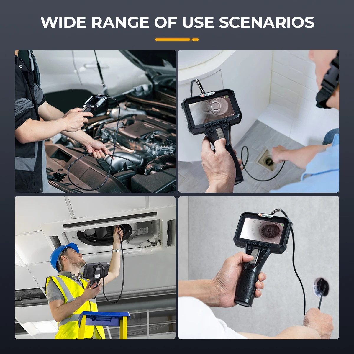 4.3-inch IPS LCD Articulating Inspection Borescope Camera Endoscope Dual Lens