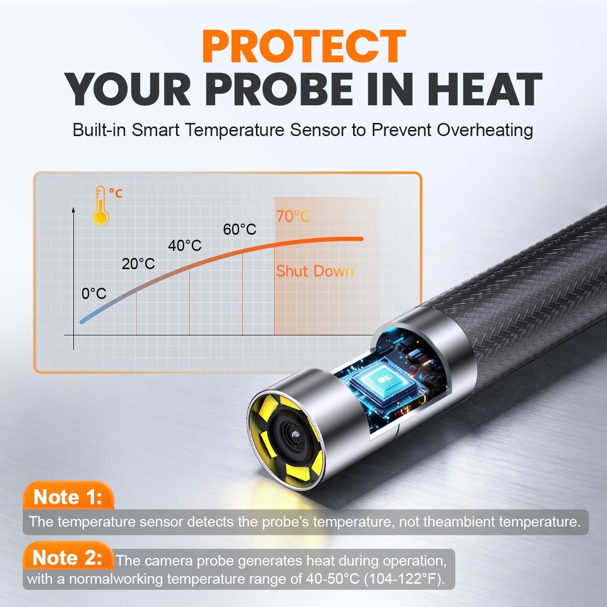 2M Endoscope Camera with Light HD Borescope Inspection Waterproof For Android