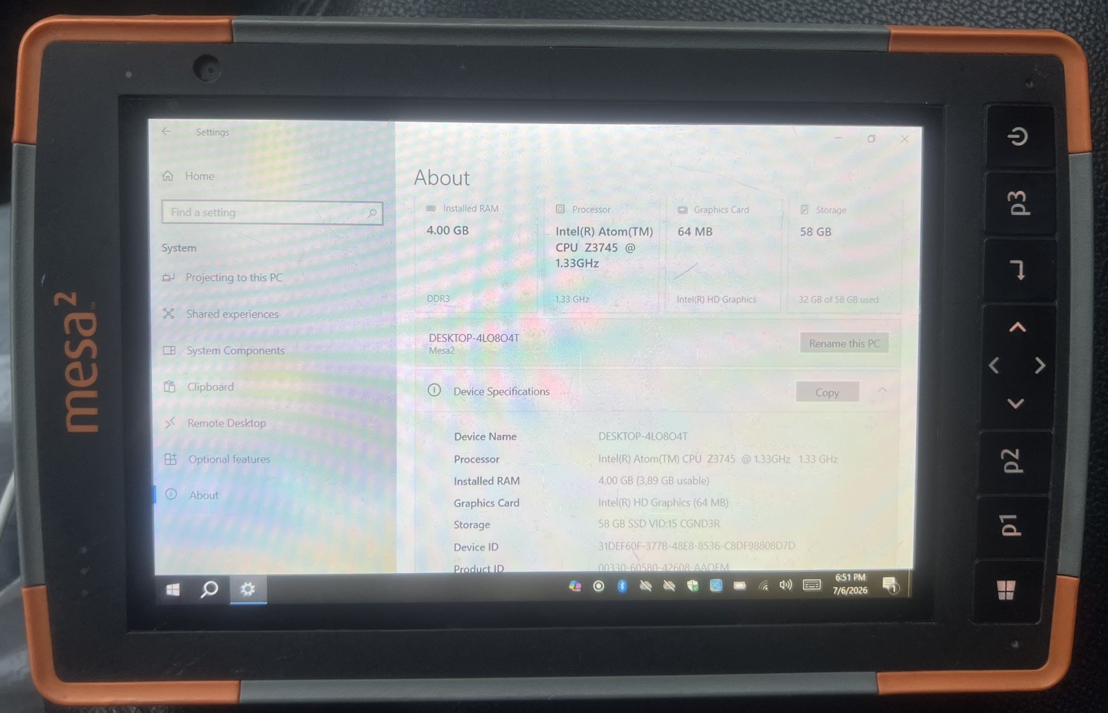 Juniper Systems Mesa 2/ RT3 Rugged Tablet. Carlson SurvPC 7.0 License Included.
