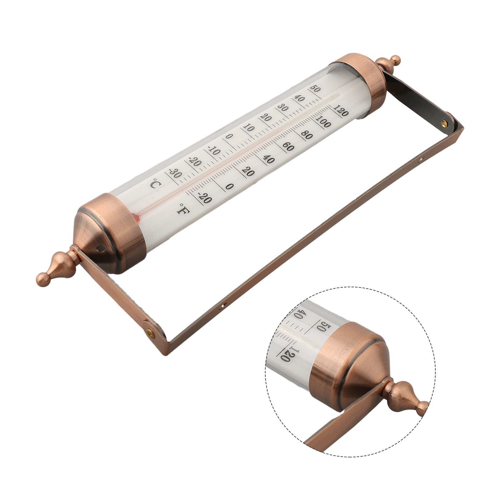 Cordless Indoor Outdoor Thermometer 10 Inch Dual Scale Steel Construction