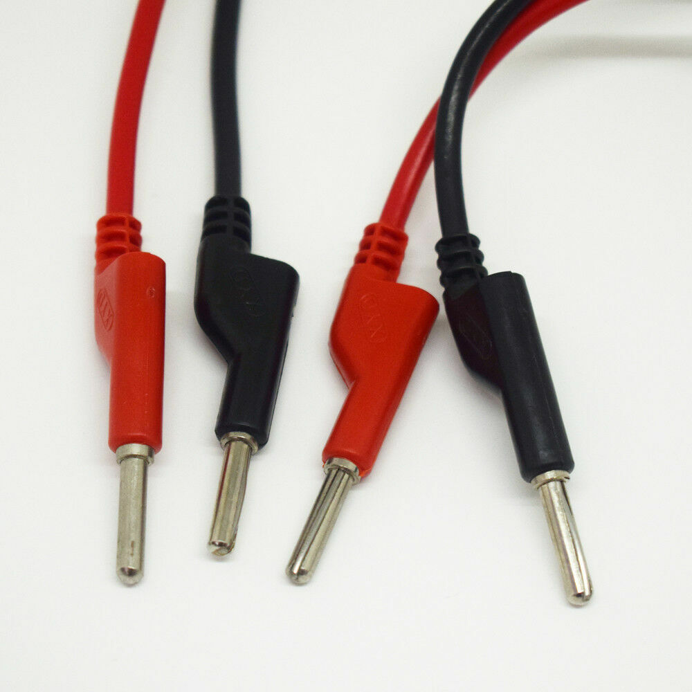 10pairs 2M/6.6FT Silicone High Voltage Dual 4mm Banana Plug Test Leads Cable R+B