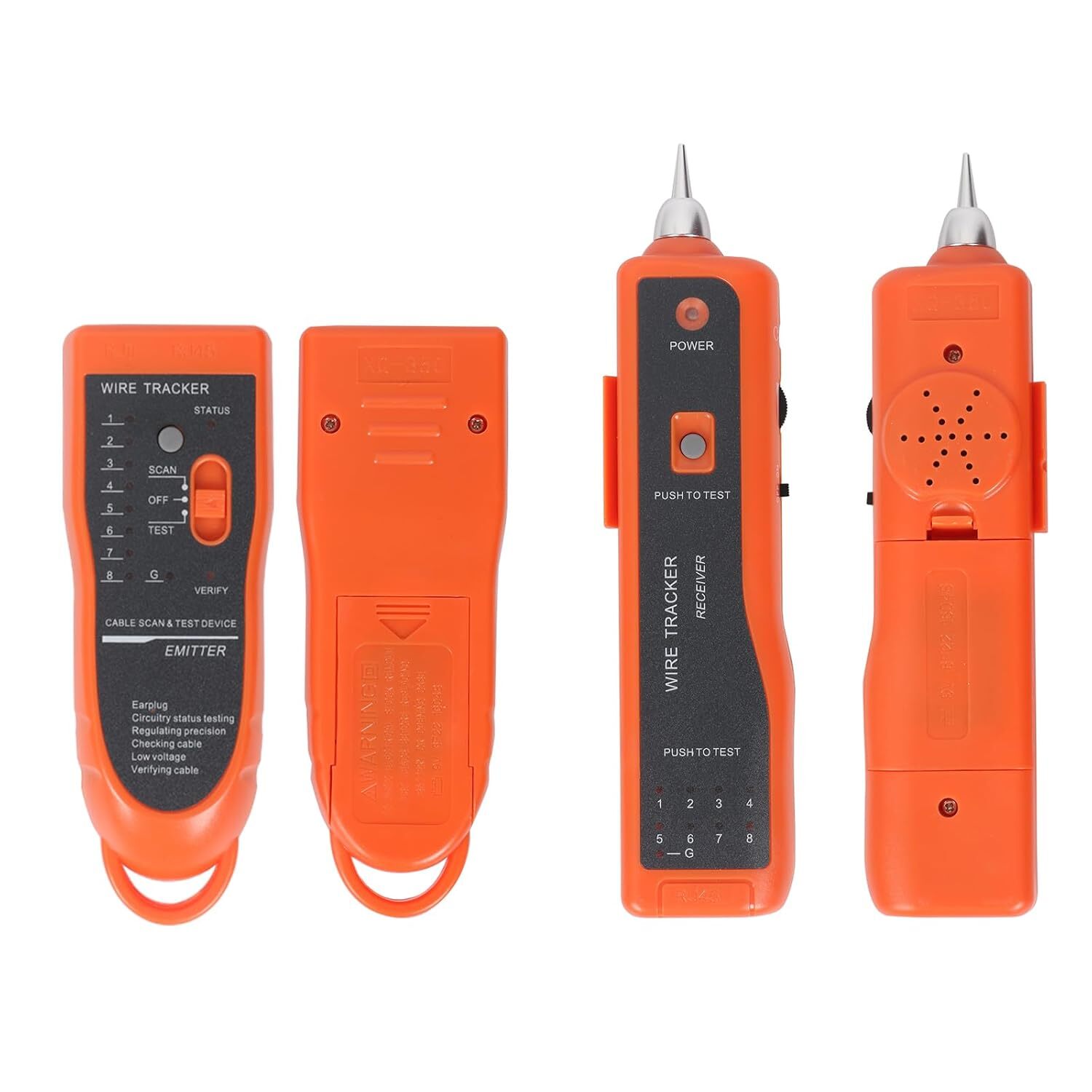 Orange Electric Circuit Testing Device Wire Tracker With Headset Toolkit