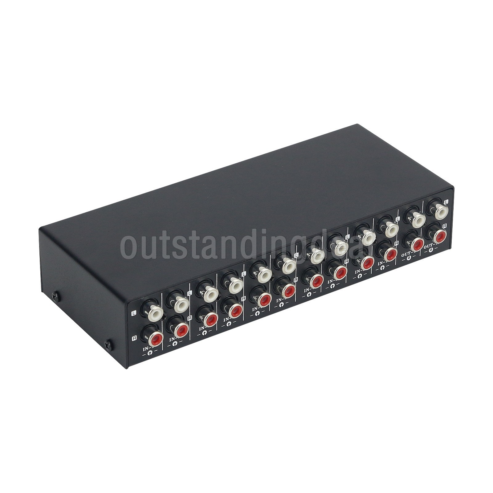 B059 Audio Switcher RCA Audio Selector 10 IN 2 OUT or 2 IN 10 OUT