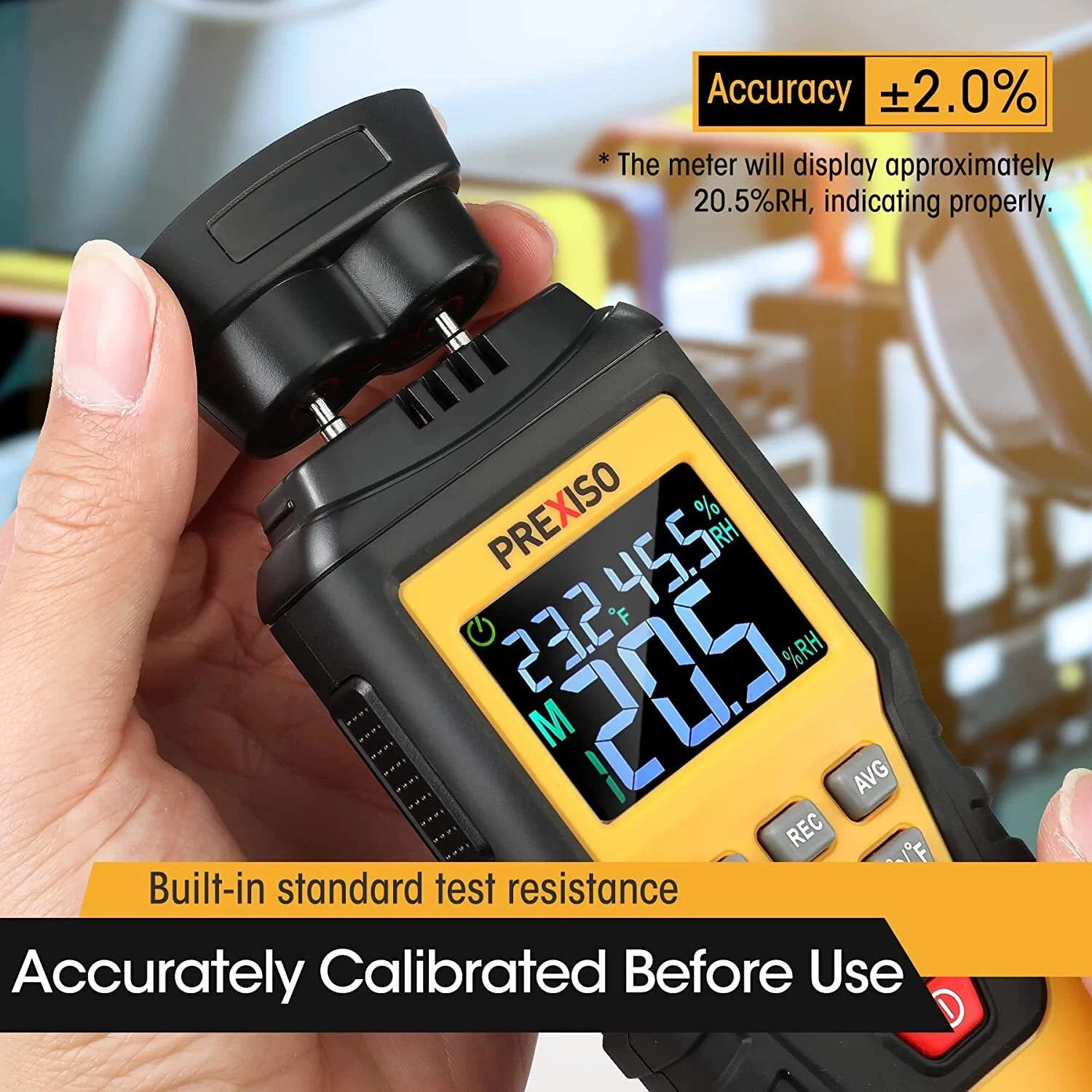 PREXISO Wood Moisture Meter 7 IN 1 Moisture Meter Damp Tester Dampness Meter