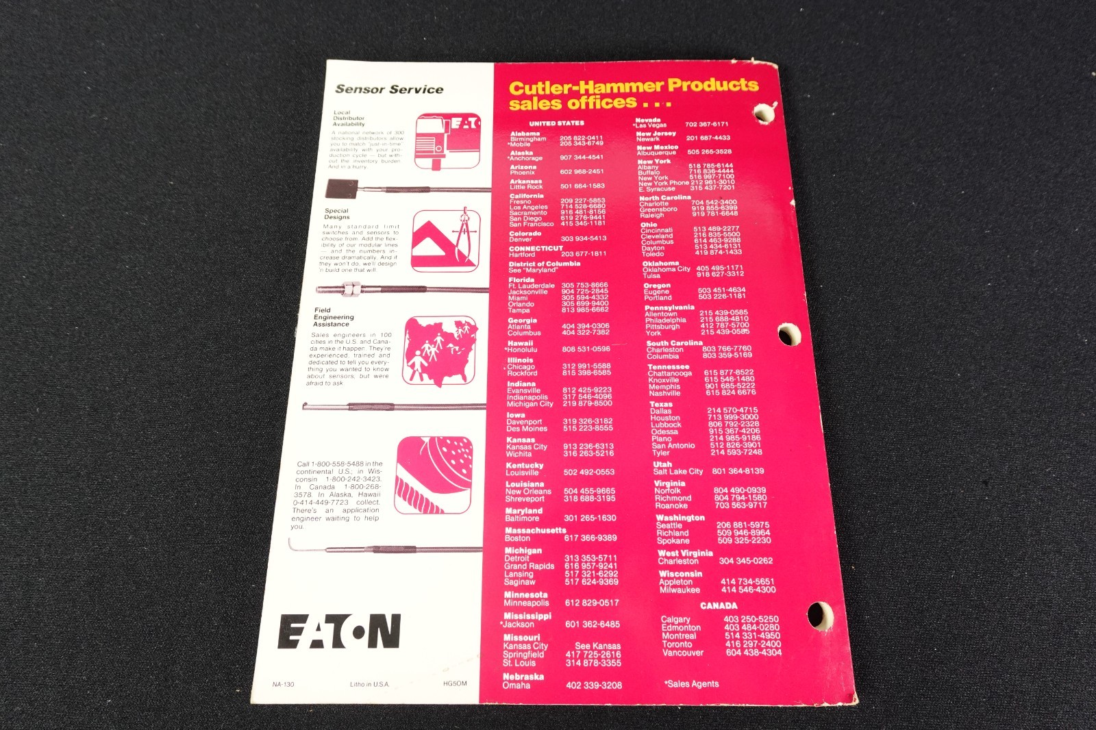 Cuttler-Hammer Sensor/Limit Switch Catalog 1985 Vintage Eaton Corp