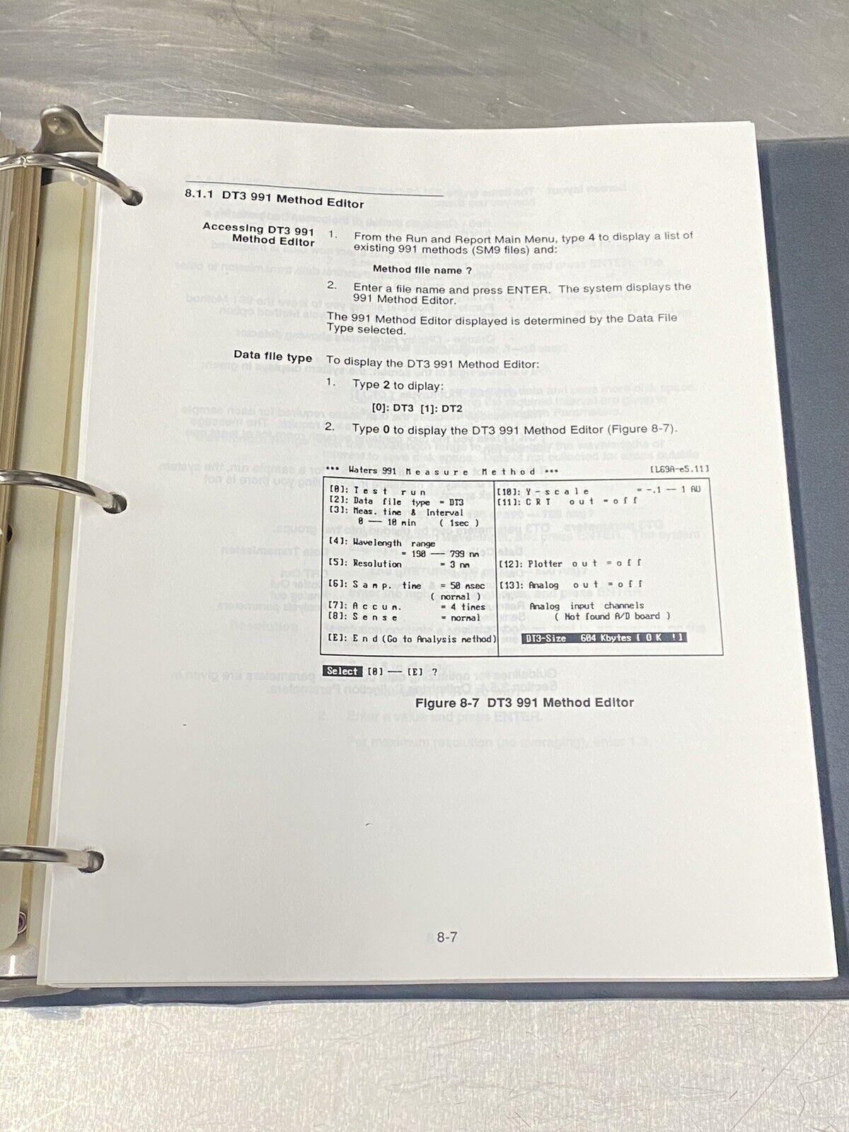 Waters 991 Photodiode Array Detector – Users Guide / Instruction Book / Manuals