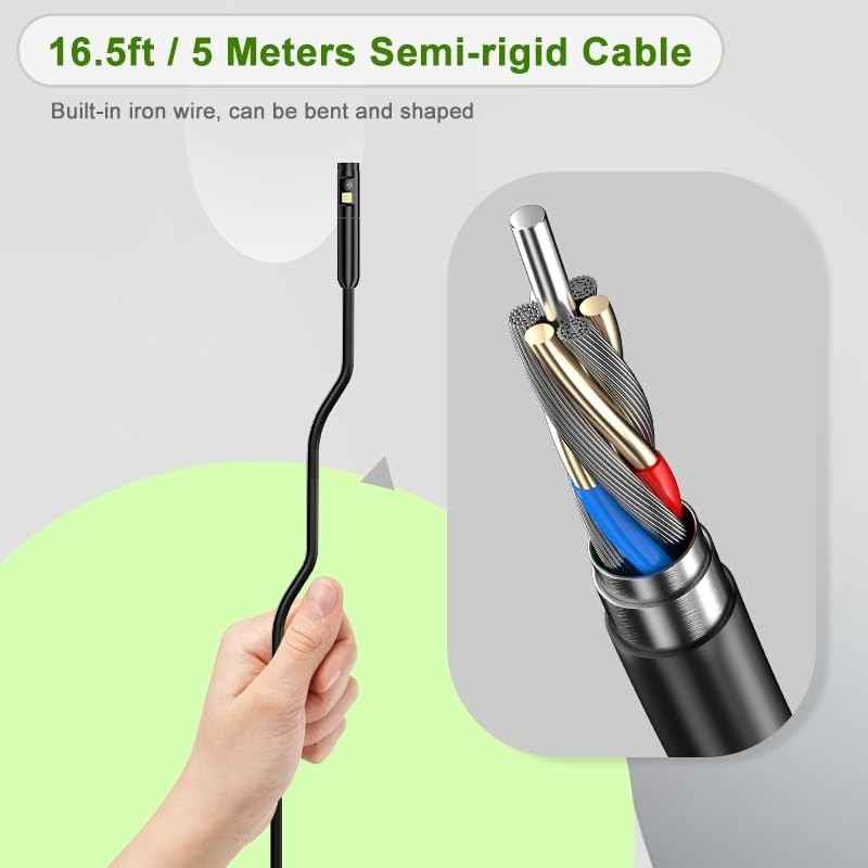 Dual Lens 1080P Industrial Endoscope with 4.3” IPS Screen & Waterproof Design