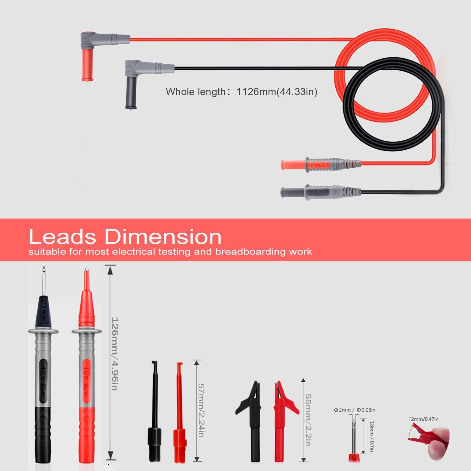 9PCS High-Quality Silicone Leads Kit for Fluke, AstroAI, INNOVA Multimeters