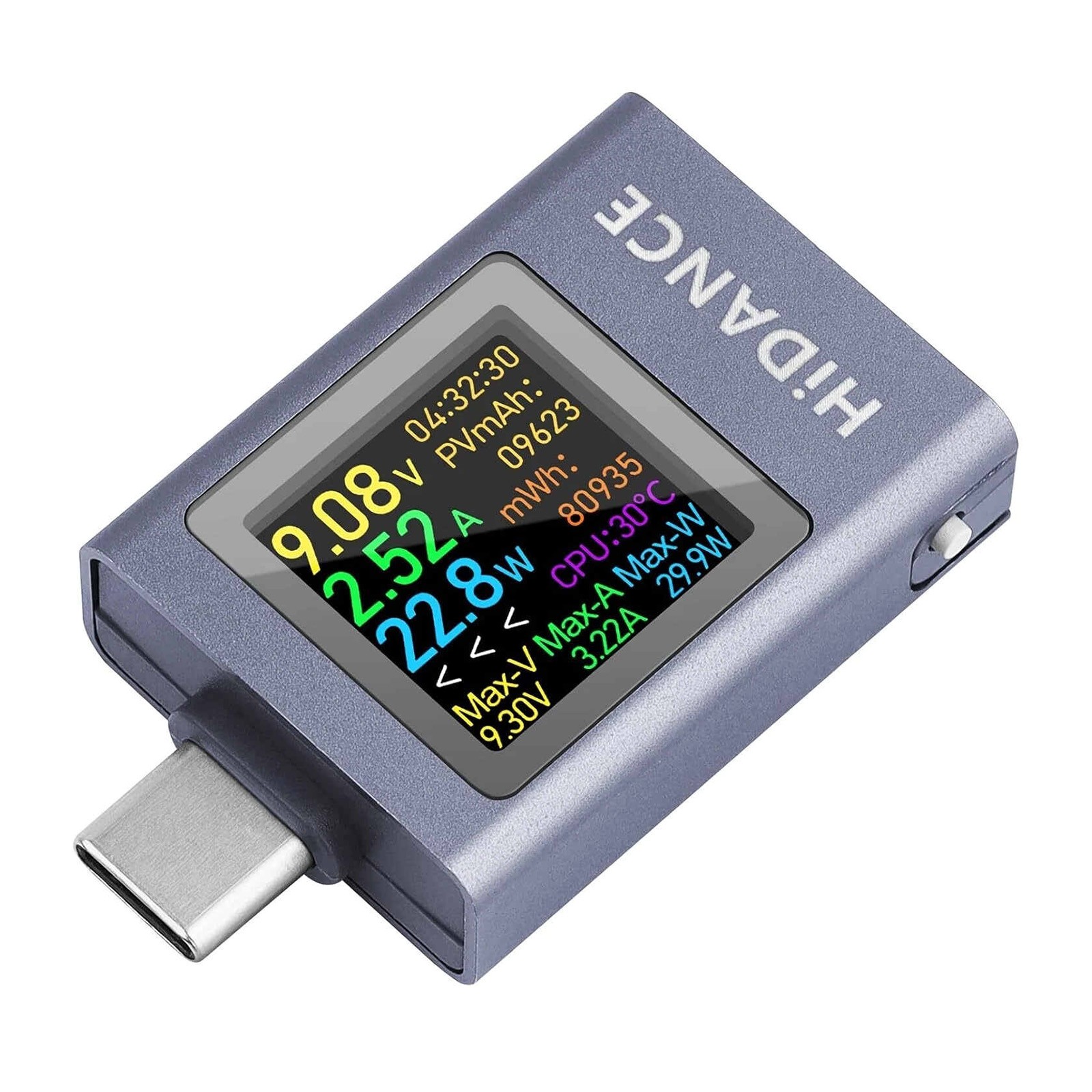 USB C Power Bank Tester Capacity Detection 50V Input PD3.1 Support Color Screen