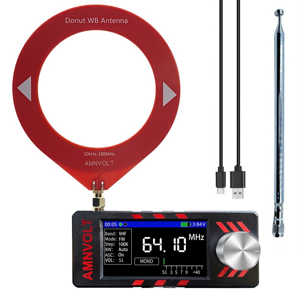 1.9 Inch Screen Full-band Radio 1W Built-in Speaker 3.5mm Audio Interface