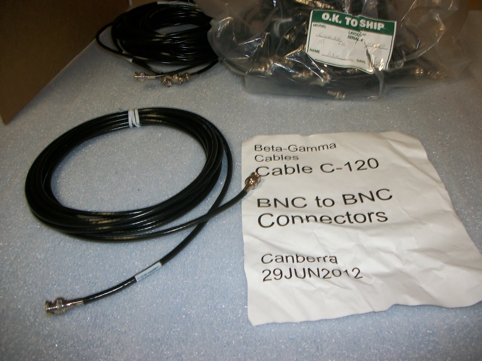 NEW CANBERRA BETA-GAMMA CABLE MODEL C-120 BNC TO BNC 20 FOOT