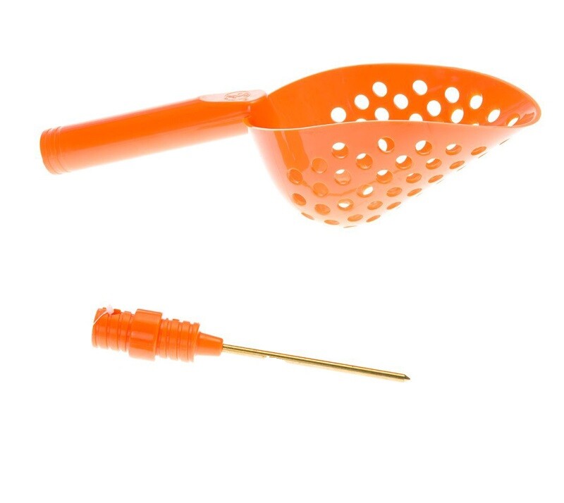 Metal Detecting Detector Tool Kit ORANGE Sand Sifter Hand Trowel Scoop + Probe