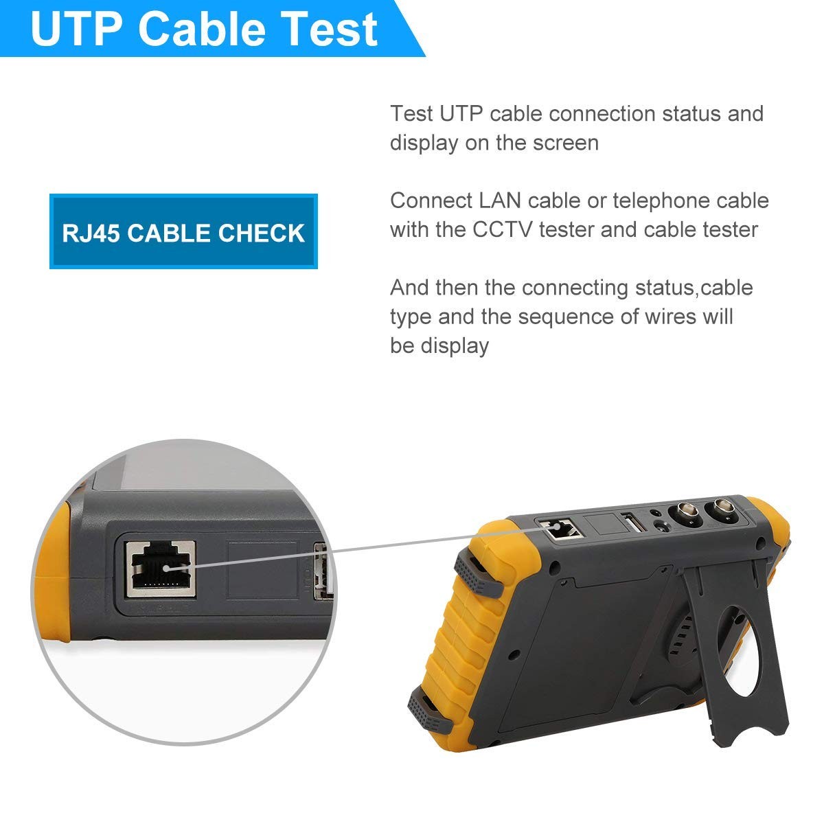 Anpviz 5 Inch 4 in 1 CCTV Monitor Tester, AHD/TVI/CVI/CVBS IV8-GM, Orange